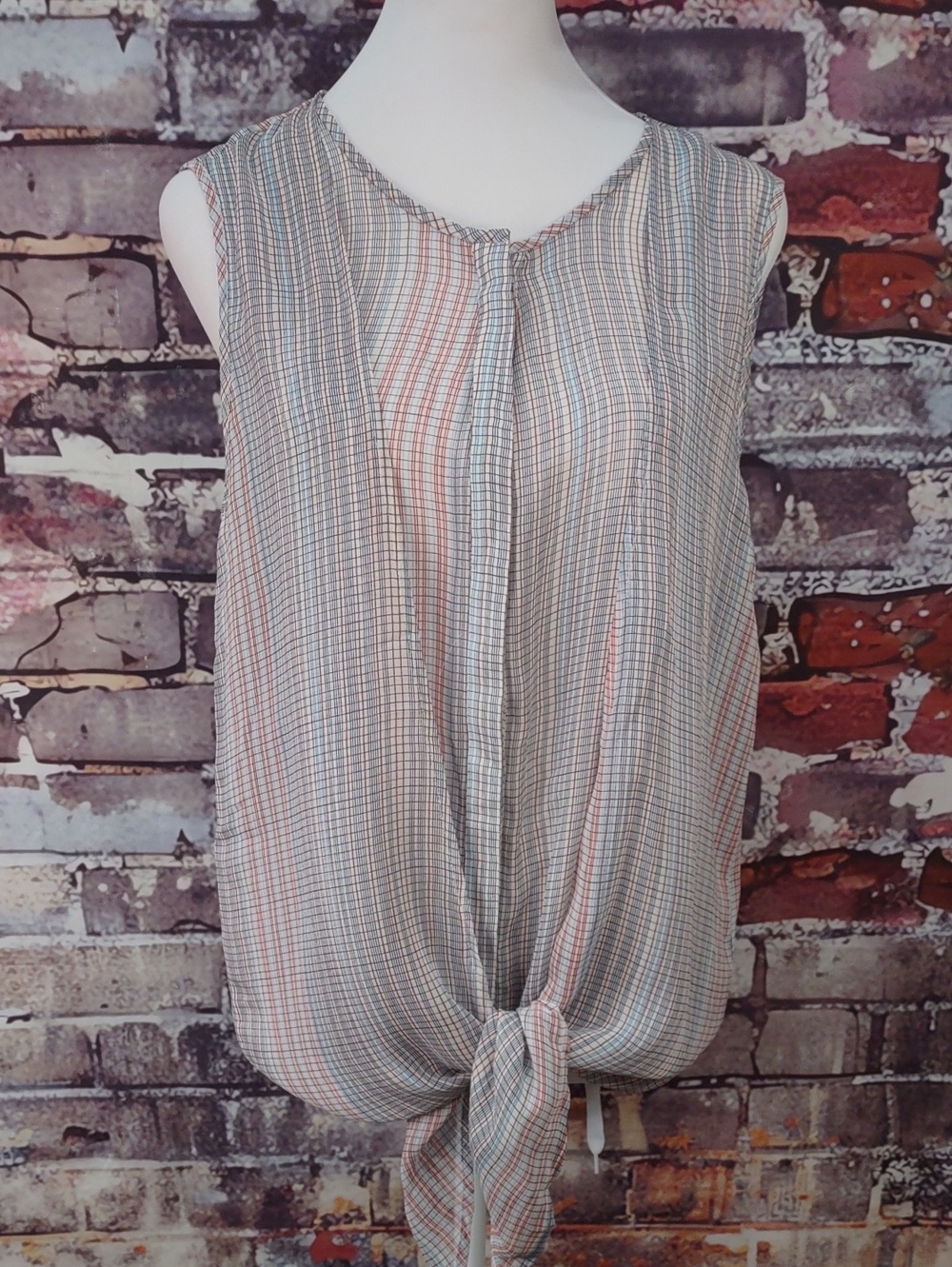 Joie Silk Chiffon Sleeveless Tie-Front Top